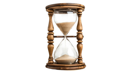 Time's Flow: Captivating close-up of an elegant antique hourglass, with the sand flowing gently, highlighting the concept of time, deadlines, and timelessness. 