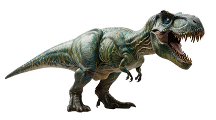 Tyrannosaurus Rex: a detailed photorealistic representation of the mighty Tyrannosaurus Rex, the apex predator of the prehistoric world. Captures the power, scale.