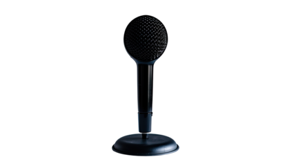 Studio Microphone: Sleek, modern studio microphone, poised ready to record. It’s a visual symphony of sound. Awaiting a voice or music to fill its audio space.