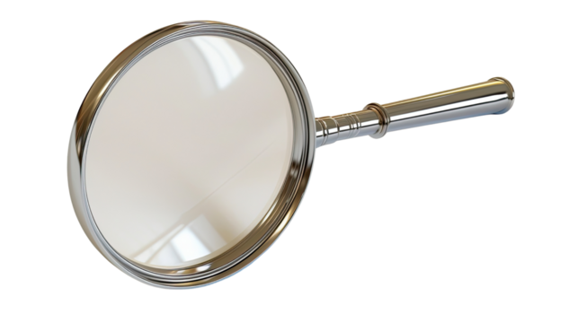 Magnifying Glass: A classic magnifying glass, its clear lens gleaming, invites closer inspection.