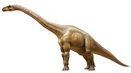 Ancient Giant: A photorealistic depiction of a majestic dinosaur in its prehistoric habitat, evoking a sense of wonder and the scale of life that once roamed the Earth.