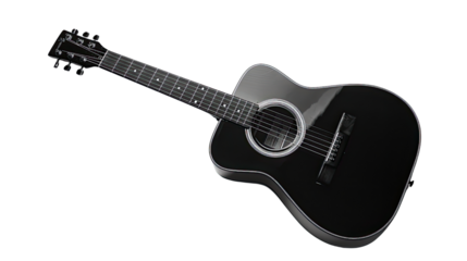 Acoustic Guitar: A sleek and stylish acoustic guitar, capturing the essence of musical art, the reflection of strings.