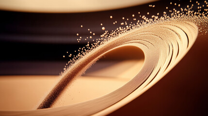Abstract sand vortex swirling in warm tones
