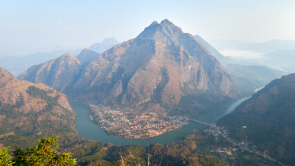 Scenic View from Viewpoints in Nong Khiaw, Laos