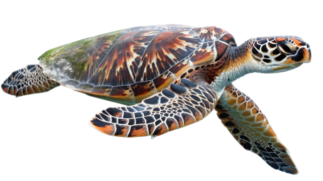 Ocean's Voyager: A sea turtle gracefully glides through the ocean, its intricately patterned shell a testament to nature's artistry.