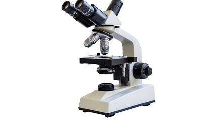 Scientific Observation: A detailed, high-quality image of a modern microscope, showcasing its intricate design and essential role in scientific research. This image can be used to evoke curiosity.