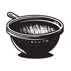 Black Color Whisk Silhouette Vector Illustration, Solid White Background