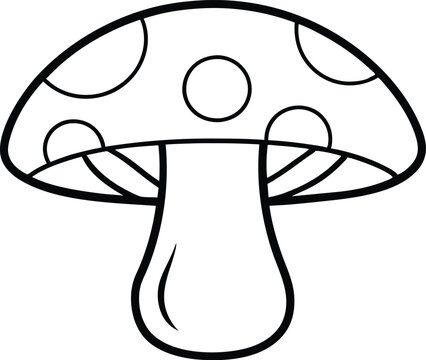 recommend clip art: mushroom outline coloring book page line art vector