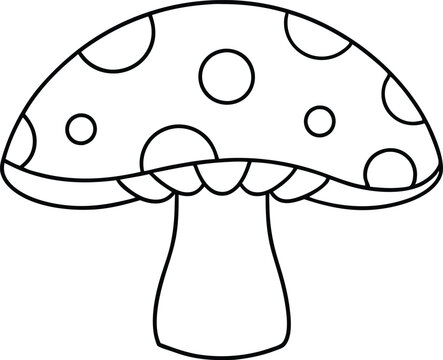 recommend clip art: mushroom outline coloring book page line art vector