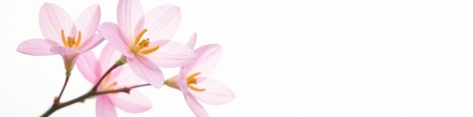 Fototapeta premium Delicate pink flower isolated on white background, flower, elegant, pink