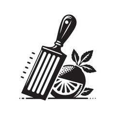 Black Color Zester Silhouette Vector Illustration, Solid White Background