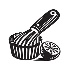 Black Color Zester Silhouette Vector Illustration, Solid White Background