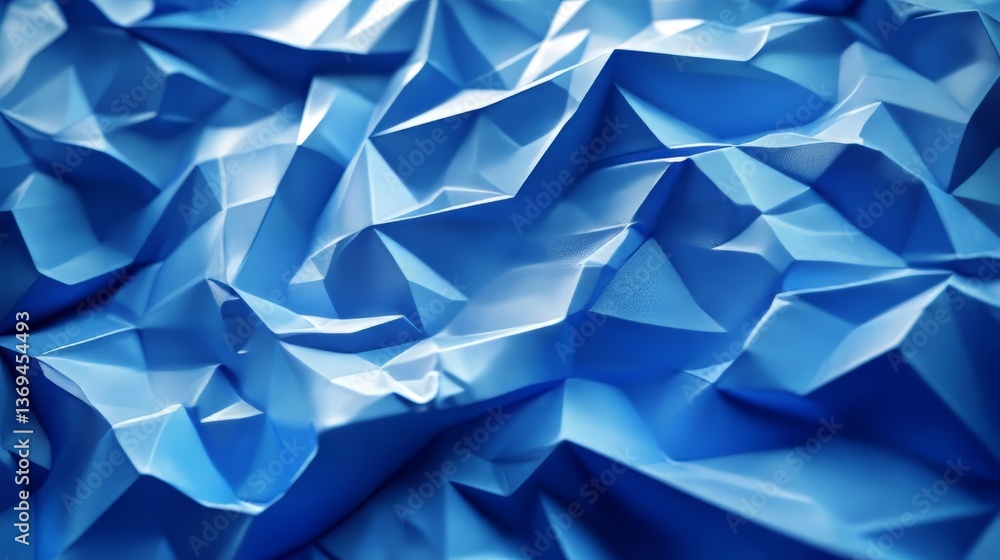 Poster abstract blue: a dynamic interplay of angular shapes, creating a visually striking, multifaceted sur