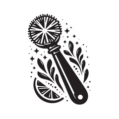 Black Color Zester Silhouette Vector Illustration, Solid White Background