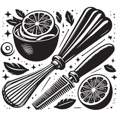 Black Color Zester Silhouette Vector Illustration, Solid White Background