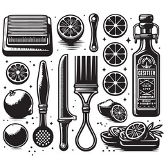 Black Color Zester Silhouette Vector Illustration, Solid White Background