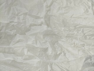 Abstrac crumpled white plastic bag texture background 