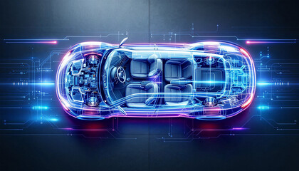 Naklejka premium futuristic glow line car sport