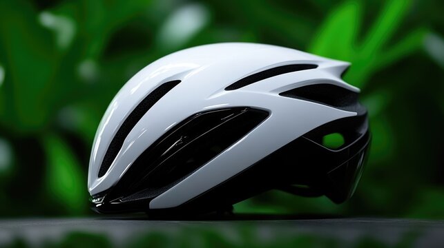 Sleek white cycling helmet, modern design
