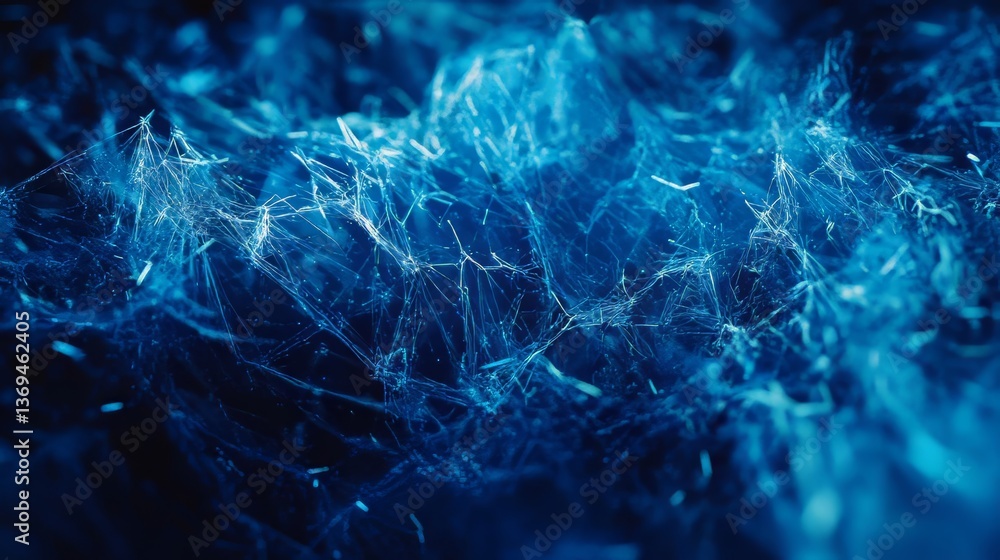 Poster abstract blue network: intricate web of interconnectedness, digital data flow and technological inno