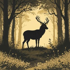 silhouette of a deer