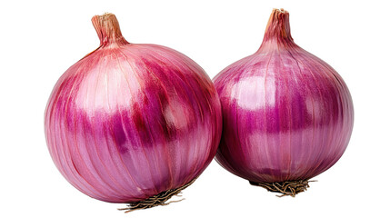 Fresh Red Onions: A close-up shot showcases two vibrant red onions, their layered texture and rich color a testament to freshness and flavor.