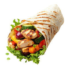 Colorful Chicken Wrap on transparent background