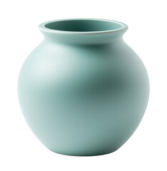 Turquoise ceramic pot isolated on transparent background