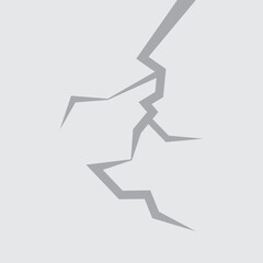 cracked wall, fissure crack, earthquake effect, fracture texture