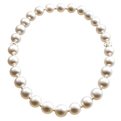 Elegant Pearl Necklace on transparent background
