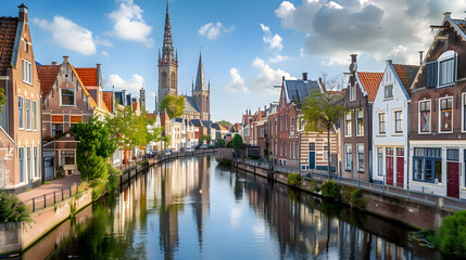 Enchanting Cityscape - Canal, Architectural Beauty, and Historical Landmarks of Zwolle, Netherlands