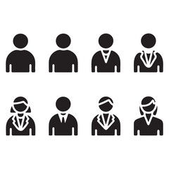 Fototapeta premium Different Human Figures The icons Simple Generic Human Shapes