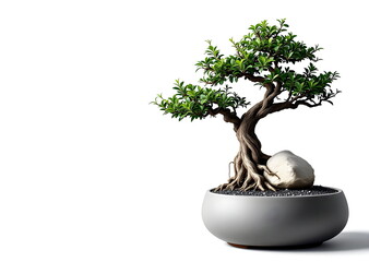 Root-Over-Rock Bonsai in a Minimalist Setting