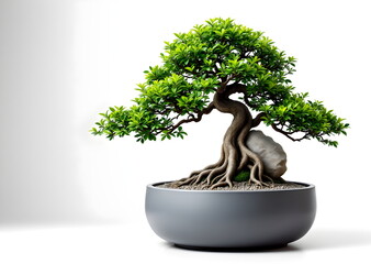 Root-Over-Rock Bonsai in a Minimalist Setting