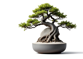Root-Over-Rock Bonsai in a Minimalist Setting