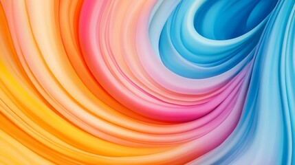 Naklejka premium Vibrant Fluid Abstract Swirling Gradient of Orange, Pink, Blue, Art , Texture