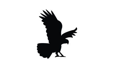 Flying African marsh harrier bird Silhouette Design  And Vector Illustration. 
