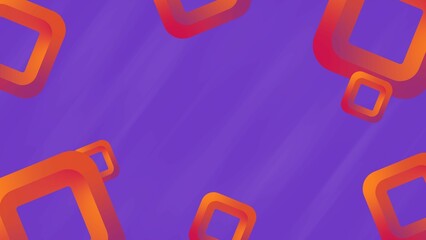 Abstract Purple Background Orange Square Shapes Design Modern Art Gradient Texture
