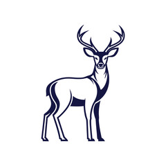 Fototapeta premium Deer Vector Silhouette Isolated on white background.