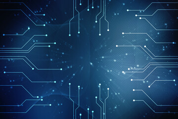 Abstract futuristic circuit board Illustration, Circuit board with various technology elements. Abstract Futuristic technology lines