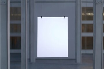 High Quality Image of Vertical Hanging White Banner