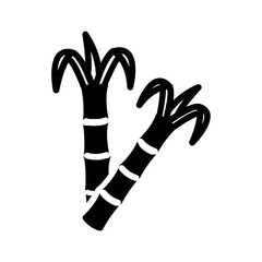 Vector solid black icon for Sugarcane