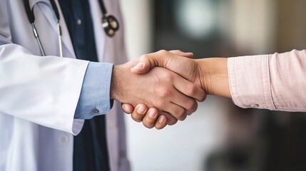 Doctor and Patient Shaking Hands to Show Trust and Confidence