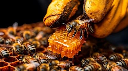 Beekeeping harvesting honey apiary photography natural environment close-up pollination process