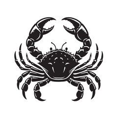 Black Crab Silhouette Vector, High Quality Illustration on White Background