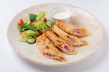 pancakes with ham and cheese