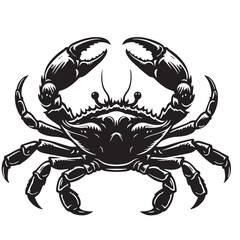 Black Crab Silhouette Vector, High Quality Illustration on White Background