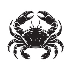 Black Crab Silhouette Vector, High Quality Illustration on White Background