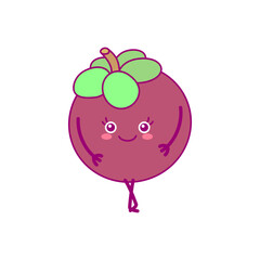 vector cute cartoon character happy fruit. Hand drawn clip art isolated on transparent background.