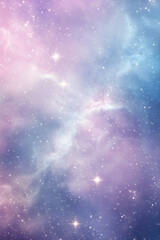 Fototapeta premium Celestial Symphony: Twinkling Stars Amidst a Pastel Galaxy Dreamscape